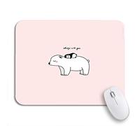 Tappetino Per Mouse Big White Pretty Polar Bear Little Penguin Pink Childish Tappetino Mouse Piccolo Antipolvere Personalizzato Sottomano, Per Casa, Gioco, 25 x 30cm
