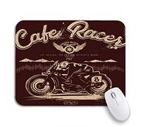 Tappetino per Mouse Biker Cafe Graphics for The Cool Guys Motorbike Tappetino Mouse Confortevole Base Antiscivolo in Gomma Tappetini Mouse, per Ufficio, Computer, 25 x 30cm