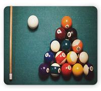 Tappetino per Mouse Billiard High Angle View of Pool Table with Cue And Balls Sports Party Fun Tappetino Mouse Pad Portatile Impermeabile Sottomano, per Casa, Computer, Gaming Mouse, 25x30cm