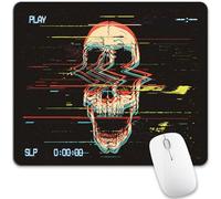 Tappetino per Mouse Black Cool Skull Gothic Art Skeleton Horror Digital Design Portatile Gaming Mouse Pad Lavabile Mousepad per Pc Ufficio Gaming 10X12In