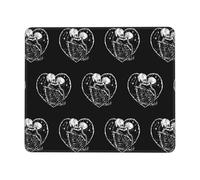 Tappetino Per Mouse Black Gothic Skulls Love Heart Goth Skull Mousepad Waterproof Mouse Pad Portatile Mouse Mat Per Mac Gaming Computer Portatile 25X30Cm