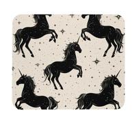 Tappetino per Mouse Black Unicorns Silhouette 25X30Cm Soffice Tappetini per Il Mouse Base in Gomma Mousemat per Pc Laptop