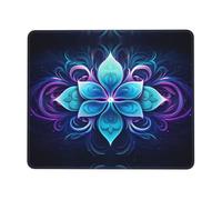 Tappetino per mouse blu con fiore distintivo 7 x 21,8 cm, superficie impermeabile e base in gomma antiscivolo con bordi cuciti, tappetino per mouse da gioco per laptop,