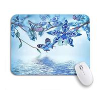 Tappetino Per Mouse Blue Beautiful Flower Of Tropical Orchids Butterfly Pink Beauty Tappetino Per Il Mouse Antiscivolo Portatile Lavabile Sottomano, Per Scrivania, Gaming Mouse, 25 x 30cm