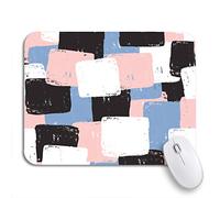 Tappetino per Mouse Blue Black Ink Shapes Abstract Great Pink White Sottomano Impermeabile Lavabile Tappetino Mouse, per Gaming Mouse, Computer, 25 x 30cm