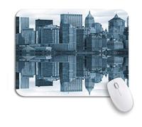 Tappetino per Mouse Blue Building Manhattan New York City USA Bridge Brooklyn Tappetino per Il Mouse Antiscivolo Antipolvere Portatile Tappetino Mouse, per Gaming Mouse, Scrivania, 25 x 30cm