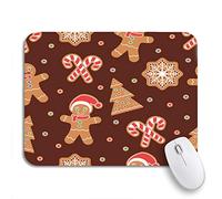 Tappetino Per Mouse Blue Christmas Gingerbread Man Cookies Snow Flake Tree Candy Tappetino Mouse Pad Antipolvere Lavabile Tappetino Mouse, Per Computer, Laptop, 25 x 30cm