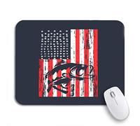 Tappetino per Mouse Blue Distressed of American Flag Bass Fishing Red Fish Tappetino per Il Mouse Antiscivolo Portatile Lavabile Tappetini Mouse, per Gioco, Scrivania, 25 x 30cm