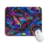 Tappetino per Mouse Blue Flower Psychedelic Pattern And Colorful Abstract Peace Bright Tappetini Mouse Antipolvere Tappetino per Il Mouse Antiscivolo, per Gaming Mouse, Computer, 25 x 30cm