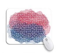Tappetino per Mouse Blue Korean Alphabet Letters Pattern Flag Water Color Splash Tappetino Mouse Impermeabile Portatile Sottomano, per Computer, Casa, 25 x 30cm
