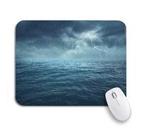 Tappetino Per Mouse Blue Of Night Stormy Sea Big Waves And Tappetini Mouse Facile Da Pulire Antipolvere Sottomano, Per Gioco, Scrivania, 25 x 30cm