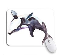 Tappetino per Mouse Blue Whale Watercolor Orca Animal Aquatic Big Black Tappetino per Il Mouse Antiscivolo Facile da Pulire Antipolvere Tappetini Mouse, per Gaming Mouse, Laptop, 25 x 30cm