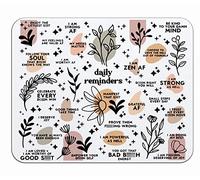 Tappetino per Mouse Boho Mental Health Awareness Daily Reminder Inspirational Quotes Tappetino per Il Mouse Antiscivolo Confortevole Mousepad Forma Rettangolare, per Laptop, Ufficio, 25x30cm