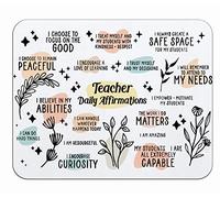 Tappetino per Mouse Boho Teacher Daily Affirmations Inspirational Quotes Tappetino Mouse Piccolo Antipolvere Mousepad Forma Rettangolare, per Laptop, Gaming Mouse, Ufficio, 25x30cm
