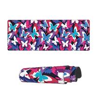 Tappetino per Mouse Bright Seamless Flying Butterfly Tappetini Mouse Portatile Sottomano, per Scrivania, Ufficio, Laptop, 80x30cm