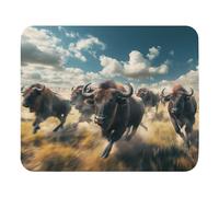 Tappetino per Mouse Buffalo Running Across The Prairie Animal Tappetino per Tastiera Waterproof Mouse Pad Una Presa Stabile su Superfici Lisce Mouse Mat per Gaming Computer Portatile Mac 25X30Cm