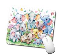 Tappetino per Mouse Bunch of Cute Elephants Watercolor Bordi Cuciti Mouse Mat Portatile Mousepad per Computer Gaming Sensori da Gioco 10X12In