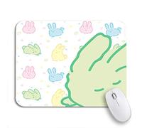 Tappetino per Mouse Bunnies Pattern Cute Rabbits Fluffy Kawaii Green Sleepy Bunny Tappetino Mouse Piccolo Confortevole Tappetino Mouse Gaming, per Gaming Mouse, Casa, 25 x 30cm