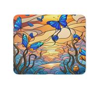 Tappetino Per Mouse, Butterfly Stained Glass Tappetino Mouse Pad Confortevole Mouse Pad Ergonomico Tappetini Per Il Mouse Per Ufficio Computer 25X30Cm