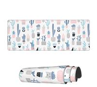 Tappetino per Mouse Cactus Cute Flower Pattern Summer Tappetino Mouse Gaming Impermeabile Sottomano, per Scrivania, Gaming Mouse, Laptop, 80x30cm