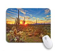 Tappetino per Mouse Cactus Saguaros At Sunset in Sonoran Desert Near Phoenix Tappetino per Il Mouse Antiscivolo Lavabile Antipolvere Tappetini Mouse, per Scrivania, Gaming Mouse, 25 x 30cm