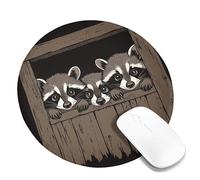 Tappetino per mouse carino a forma di famiglia di procioni, tappetino per mouse vintage marrone, scelta perfetta per bambini e amanti della natura, tappetino per mouse da gioco antiscivolo per la