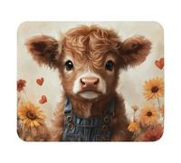 Tappetino per Mouse Charming Baby Highland Cow Tappetino per Mouse da Gioco Waterproof Mouse Pad Pulire Desk Mat per Ufficio Pc Computer Portatile 25X30Cm
