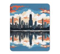 Tappetino per Mouse Chicago Skyline Tappetino Mouse Gaming Confortevole Personalizzato Mousepad Forma Rettangolare, per Ufficio, Scrivania, Gaming, 25x30cm