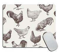 Tappetino per Mouse Chicken Cocks And Hens Sketch Tappetino Mouse Gaming Facile da Pulire Personalizzato Sottomano, per Laptop, Computer, Scrivania, 25x30cm