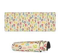 Tappetino Per Mouse Childish Colorful Numbers Tappetini Mouse Lavabile Mousepad Forma Rettangolare, Per Ufficio, Gaming Mouse, Casa, 80x30cm