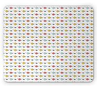 Tappetino per Mouse Childish Fish with Bubbles Under The Sea Funny Aquarium On Plain Background Tappetino Mouse Gaming Mousepad Forma Rettangolare, per Computer, Laptop, Casa, 25x30cm