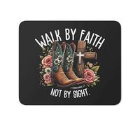 Tappetino per Mouse, Christianty Scripture Walk By Faith Inspirational Tampone per Mouse Base in Gomma Mouse Pad Antisfilacciamento Gaming Tappetino Mouse per Gaming Notebook 25X30Cm