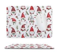 Tappetino per Mouse Christmas Cute Gnomes Antiscivolo Mouse Mat Multifunzione Accessori Gaming per Computer Ufficio Sensori da Gioco 10X12In