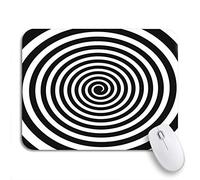 Tappetino per Mouse Circle Black And White Hypnotic Spiral Vortex Psychedelic Experience Tappetino Mouse Antipolvere Impermeabile Tappetino Mouse Pad, per Scrivania, Laptop, 25 x 30cm