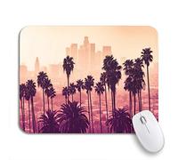Tappetino per Mouse City Los Angeles Palm Trees in The Foreground Tappetino Mouse Pad Portatile Antipolvere Tappetino Mouse Piccolo, per Laptop, Computer, 25 x 30cm