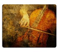 Tappetino per Mouse, Classic Cello Being Played Overlaid with Textures And Sheet Music Tappeto Mouse Personalizzato Gaming Pad Base in Gomma Tappetini per Il Mouse per Casa Pc 25X30Cm