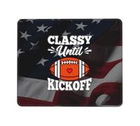 Tappetino per Mouse Classy Until Kickoff Tappetini Mouse Antipolvere Facile da Pulire Mousepad Forma Rettangolare, per Casa, Ufficio, Computer, 25x30cm