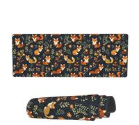 Tappetino per Mouse Clever Foxes Leaves Tappetino Mouse Gaming Base Antiscivolo in Gomma Mousepad Forma Rettangolare, per Computer, Casa, Gaming Mouse, 80x30cm