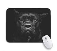 Tappetino per Mouse Closeup Portrait of Beautiful Black Cane Corso Female Dog Sottomano Base Antiscivolo in Gomma Confortevole Tappetino Mouse Gaming, per Scrivania, Laptop, 25 x 30cm
