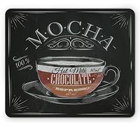 Tappetino per Mouse Coffee Mocha Cup Hot Chocolate Espresso Old Fashioned Italian Chalkboard Design Tappetino Mouse Piccolo Portatile Mousepad Forma Rettangolare, per Computer, Laptop, 25x30cm