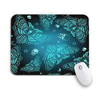 Tappetino Per Mouse Color Pattern Moth Dead Head Skull Moon Stars Esoteric Tappetino Mouse Gaming Facile Da Pulire Tappetino Mouse Piccolo, Per Gaming Mouse, Laptop, 25 x 30cm