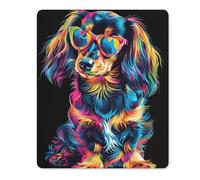 Tappetino per mouse colorato a pelo lungo con bassotto stampato antiscivolo per tastiera, tappetino per computer portatile, protezioni da scrivania, 17,8 x 21,8 x 25,4 cm, 25,4 x 30,5 cm