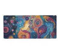 Tappetino per mouse colorato astratto cosmico polvere pianeti spazio sottile grande per il gioco lungo Computer Mouse mat 80 x 30 cm