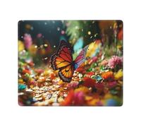 Tappetino per mouse colorato con farfalle danzanti, resistente ed ecologico, tappetino da scrivania per giochi e ufficio, design antiscivolo per maggiore comfort e precisione