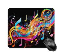 Tappetino per mouse colorato con note musicali, con base in gomma antiscivolo, tappetino per mouse quadrato, tappetino da scrivania per laptop, ufficio, accessori regalo, 25 x 30 cm