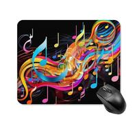 Tappetino per mouse colorato con note musicali, con base in gomma antiscivolo, tappetino per mouse quadrato, tappetino da scrivania per laptop, ufficio, accessori regalo, 20 x 25 cm