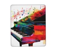 Tappetino per mouse colorato con tastiera di pianoforte e musica, impermeabile, con base in gomma antiscivolo, tappetino per mouse da gioco liscio con bordo cucito, tappetino per mouse per computer