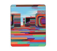 Tappetino per mouse colorato e futurismo distopico, design unico per giochi e ufficio, stampa a colori, base in gomma antiscivolo, perfetto per computer portatili e scrivanie