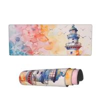 Tappetino per Mouse Colorful Lighthouse Sea Tappetino Mouse Portatile Sottomano, per Laptop, Gaming Mouse, Casa, 80x30cm