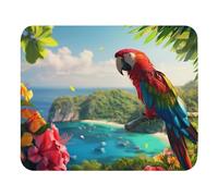 Tappetino Per Mouse Colorful Parrot Perching On The Exotic Tree Desk Mat Con Bordi Cuciti Tappetino Scrivania Multifunzione Mouse Mat Per Gaming Computer Portatile Pc 25X30Cm